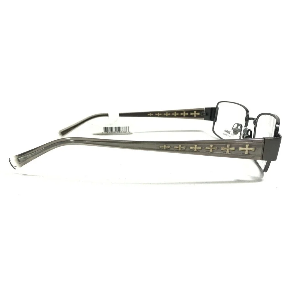Loree Radkin by Sama Eyeglasses Frames Devon ats Grey Crosses Logos 54-19-140